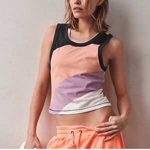 NWOT Free People FP Movement Back to Basics Colorblock Tank Top